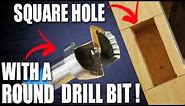 Make a SQUARE hole with a ROUND forstner drill bit!
