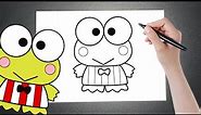 HOW TO DRAW KEROPPI FROG FROM HELLO KITTY - SANRIO