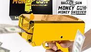 RUVINCE Money Gun Shooter Gold Plating Prop Toy Gun Make It Rain with 100 Pcs 100 Dollar Bills