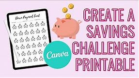 How To Create A Savings Challenge Printable In Canva | Etsy Digital Download Ideas