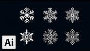 How to Draw Snowflakes Vector | Adobe Illustrator Tutorials