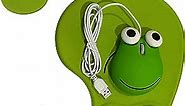 Cute Wired Frog Mouse & Mouse Pad for Kids,Wired Frog Computer Mouse Wired Pad for Kid and Adult Mini Cute Lovely Animal Frog Mouse for Laptop, Desktop Computer Children (Green)