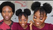 SIMPLE and CUTE Natural Hairstyle In 5 Minutes | Perfect For Summer Hot Weather Too! Short 4C Hair