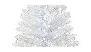 4ft Lighted Artificial White Christmas Tree, Not Pre-lit White Tinsel Pine Trees with Lights, Ideal for Ideal for Home, Office, and Xmas Party Décor - Includes Stand