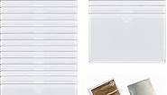 30 Pack Self-Adhesive Index Card Pockets Top Open Crystal Clear Plastic Label Holder Library Holder Card Holders for Organizing and Protecting 3x5in Business Cards Storage Bins Photo Shelves Planner