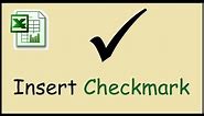 How to type checkmark symbol in Excel