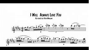 I Will Always Love You - Saxophone Solo Transcription by Kirk Whalum (Whitney Houston)