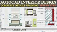 Autocad Interior Design Bedroom || Details with Dressing Table and Material