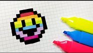Handmade Pixel Art - How to draw a Rainbow Smiley #pixelart