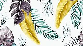 Tropical Palm Peel and Stick Wallpaper Contact Paper Removable Green Gold Leaf Floral Boho Easy Peel Self Adhesive Wallpaper for Bedroom Living Cabinet Room 17.7in x 9.8ft
