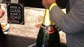 Opening a Nebuchadnezzar of Taittinger Champagne