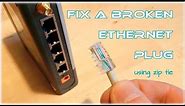 How to fix a broken ethernet plug (using zip ties) - Lifehack