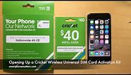 Opening Up a Cricket Wireless Universal SIM Card Activation Kit