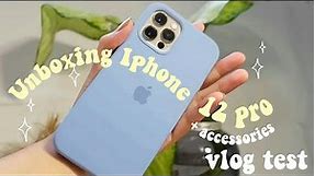iPhone 12 Pro Unboxing 🍎 + VLOG TEST + Accessories (Fast charger) AESTHETIC Unboxing