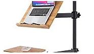 wishacc Rolling Laptop Stand - Adjustable Workstation Desk for Laptops, Tablets, and Art - Ideal for Sofa, Bed, Chair, or Standing - Swing Arm, Sturdy Base