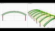 SAP2000-Modeling, Analysis and Design of Space Truss(Triangular Arch Truss) 01/02