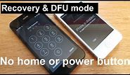 How to enter recovery/DFU mode without home/power button - iPhone 6 Plus/5S/5C/5/4S/4/3GS/iPad/iPod