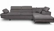 Canapé d'angle convertible RIO en microfibre - Angle Droit, Gris - LOUNGITUDE Collection