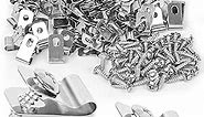 120 Pcs Fence Wire Clamps Stainless Steel Fencing Mounting Clips with120 Pcs Stainless Steel Screws for 12-16 Gauge Welded Wire to Wood, Metal or Vinyl Fence(x120 Kit)