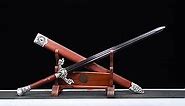 Chinese Sword,Flying Dragon jian,Swords Real(Forged Damascus red Blades,Redwood Scabbard)
