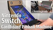 DIY Cardboard Nintendo Switch Pinball cabinet - detailed close-up and explanation