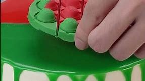 #shorts Green and Red Apple Birthday Cake Decorating Idea