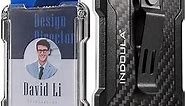 Carbon Fiber Badge Holder/Card Holder,ID/Credit Holder with Metal Clip(Holds 1 to 4 Cards) Black.