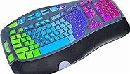 Silicone Keyboard Cover for Logitech K350 MK550 MK570 Wireless Wave Keyboard, Logitech K350 MK550 Keyboard Skin Protector, Rainbow