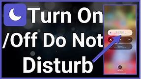 How To Turn On Or Off Do Not Disturb On iPhone