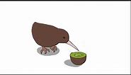 Kiwi eats a kiwi (Animation test)