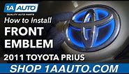 How to Install Front Emblem 10-15 Toyota Prius