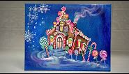 How To Paint A Gingerbread House 🍭🍬 Acrylic Painting Tutorial / Step By Step