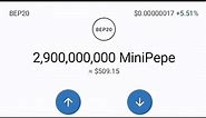 How to swap mini pepe on your trust wallet