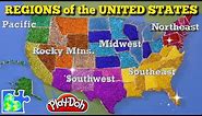 United States Map || Regions of the USA || Learn the States! || Play-Doh Map