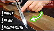 Simple Shear Sharpening | Cutting leather with scissors | Leathercraft Hack