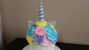 Giant Unicorn Rainbow Cupcake Smash Cake