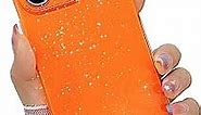 YUMUPIFE Compatible with iPhone 13 Pro Max Case,Cute Glitter Bling for Women Girls Silicone Non-Slip Shockproof Soft TPU Phone Case,for iPhone 13 Pro Max 6.7 inch(Orange)