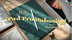 iPad Pro 12.9” unboxing  apple pencil 2 & accessories ✦ Procreate drawing