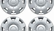 16 inch Hubcaps Best for 2002-2005 Volkswagen Beetle - (Set of 4) Wheel Covers 16in Hub Caps Silver Rim Cover - Car Accessories for 16 inch Wheels - Snap On Hubcap, Auto Tire Replacement Exterior Cap