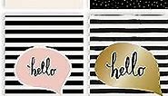 Hello Greeting Cards, All Occasion Cards, 100-Pack, 4 x 6 inch, 4 Elegant Cover Designs, Blank Inside, by Better Office Products, Thinking of You Cards, Hello Note Cards, with Envelopes, 100 Pack