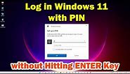 How to Log in Windows 11 with PIN without Hitting ENTER Key