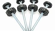 4 Pack 8MM Baby Gate Threaded Spindle Rod, Replacement Hardware Parts Kit for Pet & Dog Pressure Mounted Safety Gates - Extra Long Wall Mounting Accessories Screws Rods Adapter Bolts Black