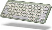 LTC MK791 Multi-Device Bluetooth Keyboard, Rechargeable Compact Slim Wireless Keyboards w/ 79 Keys, Low-Profile & Colorful, for PC Laptop MacBook iPad Smartphone Tablet, Green