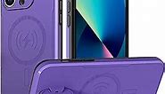 Gukalong Magnetic for iPhone Case with Lens Mount for iPhone 13 Pro Max Case [Compatible with MagSafe] [No.1 Strong N52 Magnets] Built-in Camera Ring Stand Cover 13 Pro Max-Purple