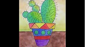 Mexican Folk Art Cactuses Drawing/Painting
