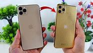 I Turn my iPhone 11 Pro Max Into an Gold 24k Full Diamond Plated