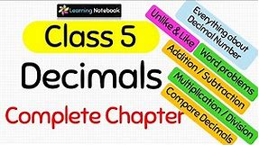 Class 5 Maths Chapter Decimal Numbers (Complete Chapter)