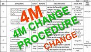 4M Change management procedure, how to make 4M change procedure ,4M check points in 4M Procedure