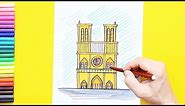 How to draw Notre-Dame Cathedral, Paris
