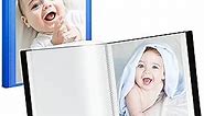 CRANBURY Small Photo Album 4x6 (Blue) - 2-Pack Plastic 4 x 6 Photo Book Album, Each Shows 48 Pictures, Mini Picture Album Binder with Customizable Cover, Baby Photo Books with 4x6 Photo Sleeves